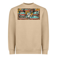Mushroom Boho bull skull and serape Heavyweight Sweatshirt - RanaPortraitStore