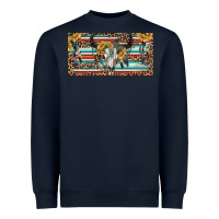 Navy Boho bull skull and serape Heavyweight Sweatshirt - RanaPortraitStore