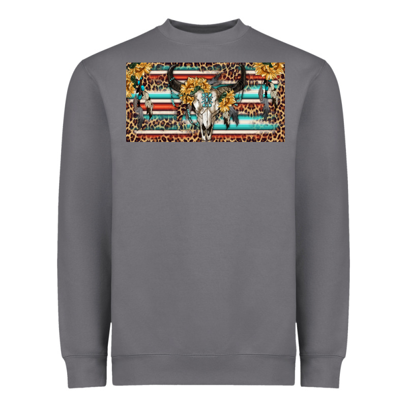 Boho Bull Skull And Serape Heavyweight Sweatshirt by RanaPortraitStore | Teevron