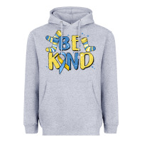 Heather Grey be kind Heavyweight Hoodie - MaliasSmallBusiness