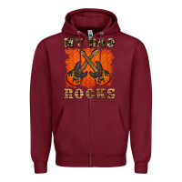 Burgundy my dad rock Zipper Hoodie - Artiststas