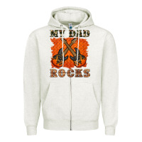 Oatmeal Heather my dad rock Zipper Hoodie - Artiststas