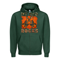 Sports Green my dad rock Zipper Hoodie - Artiststas