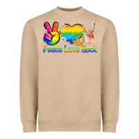Mushroom peace love rock pride Heavyweight Sweatshirt - texasbilliewilder