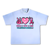 Grape Ice Peace Love Cure Breast Cancer Awareness Urban Heavy Tee - texasbilliewilder