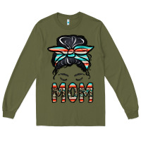 Army Green mom Long Sleeve Tee - CowhideDigitalArt