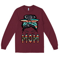 Burgundy mom Long Sleeve Tee - CowhideDigitalArt