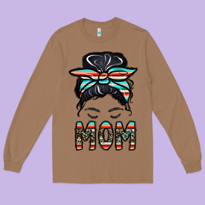 Mom Long Sleeve Tee Designed By Cowhidedigitalart