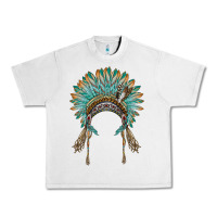 Native American Headdress Turquise Urban Heavy Tee | Teevron