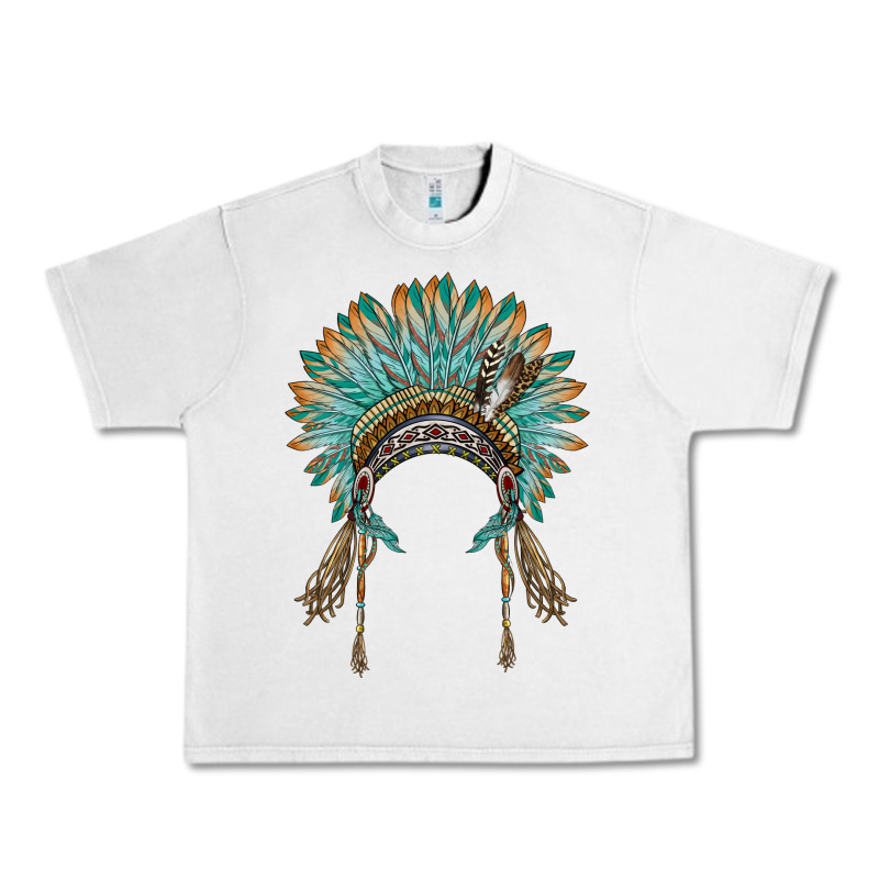 Native American Headdress Turquise Urban Heavy Tee by BarkalooDesign | Teevron