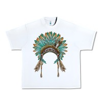 White native american headdress turquise Urban Heavy Tee - BarkalooDesign