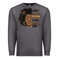Charcoal Heather afro woman smart loved powerful Premium Sweatshirt - MaliasSmallBusiness