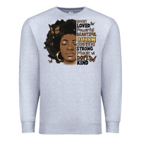 Heather Grey afro woman smart loved powerful Premium Sweatshirt - MaliasSmallBusiness