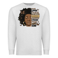 Oatmeal Heather afro woman smart loved powerful Premium Sweatshirt - MaliasSmallBusiness