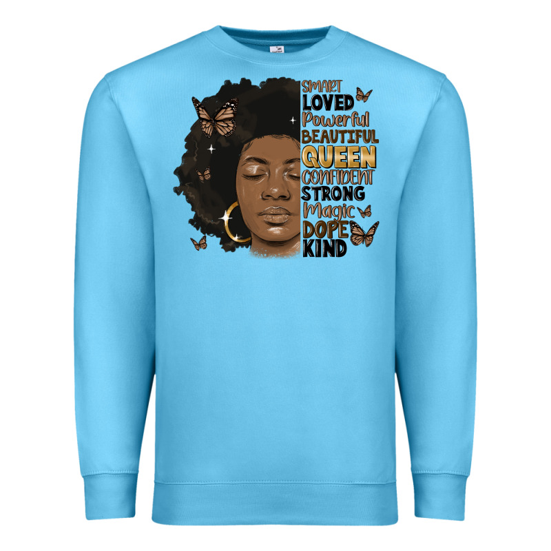Afro Woman Smart Loved Powerful Premium Sweatshirt by MaliasSmallBusiness | Teevron