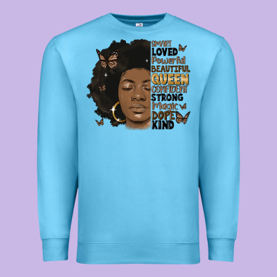 Afro Woman Smart Loved Powerful Premium Sweatshirt Designed By Maliassmallbusiness