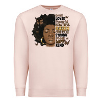 Pale Pink afro woman smart loved powerful Premium Sweatshirt - MaliasSmallBusiness