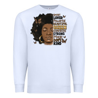 White afro woman smart loved powerful Premium Sweatshirt - MaliasSmallBusiness
