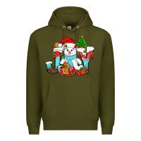 Army Green joy christmas with snowman bbs Premium Hoodie - BundleAndBundleShop