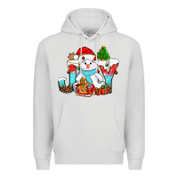 Dove Grey joy christmas with snowman bbs Premium Hoodie - BundleAndBundleShop