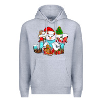 Heather Grey joy christmas with snowman bbs Premium Hoodie - BundleAndBundleShop