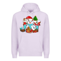 Lilac joy christmas with snowman bbs Premium Hoodie - BundleAndBundleShop