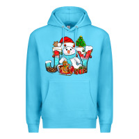 Ocean Blue joy christmas with snowman bbs Premium Hoodie - BundleAndBundleShop