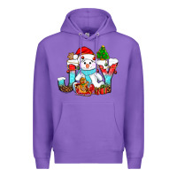 Purple joy christmas with snowman bbs Premium Hoodie - BundleAndBundleShop