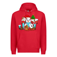 Red joy christmas with snowman bbs Premium Hoodie - BundleAndBundleShop