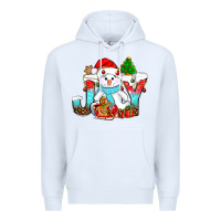 White joy christmas with snowman bbs Premium Hoodie - BundleAndBundleShop