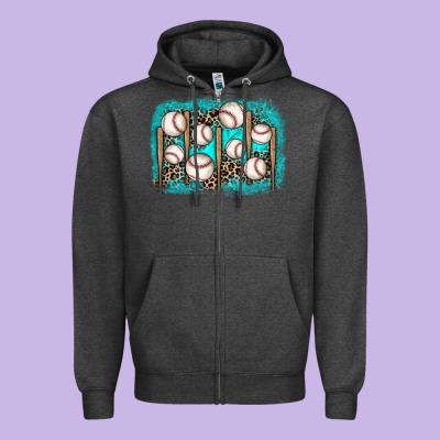 Baseball Background Zipper Hoodie Designed By Jahusdesignshop