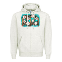 Oatmeal Heather baseball background Zipper Hoodie - JahusDesignShop
