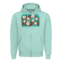 Seafoam baseball background Zipper Hoodie - JahusDesignShop