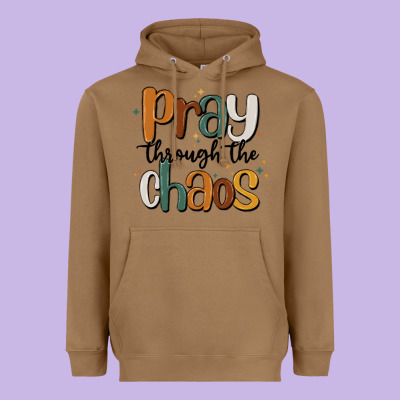 Pray Throthe Chaos Heavyweight Hoodie Designed By Maliassmallbusiness