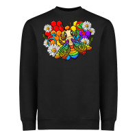 Black pride bee with daisy lgbtq Heavyweight Sweatshirt - texasbilliewilder