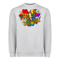 Heather Grey pride bee with daisy lgbtq Heavyweight Sweatshirt - texasbilliewilder