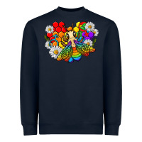 Navy pride bee with daisy lgbtq Heavyweight Sweatshirt - texasbilliewilder