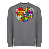 Storm pride bee with daisy lgbtq Heavyweight Sweatshirt - texasbilliewilder