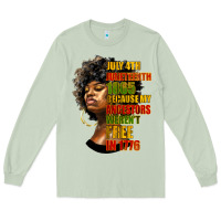 Matcha juneteenth 1885 because my ancestors weren't free in 1776 black woman Long Sleeve Tee - HRA Design Shop