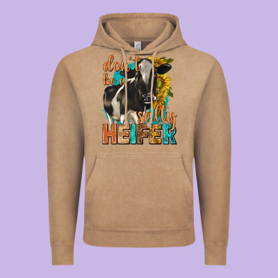 Dont Be A Salty Heifer With Sunflowers Vintage Hoodie Designed By Texasbilliewilder