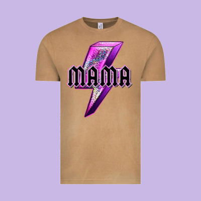 Mama Neon Leopard Lightning Bolt Vintage Tee Designed By Texasbilliewilder