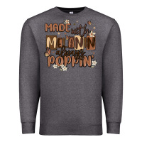 Charcoal Heather made with melanin always poppin Premium Sweatshirt - MaliasSmallBusiness