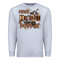 Heather Grey made with melanin always poppin Premium Sweatshirt - MaliasSmallBusiness