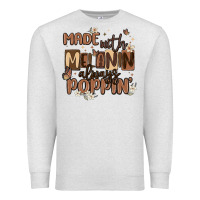 Oatmeal Heather made with melanin always poppin Premium Sweatshirt - MaliasSmallBusiness