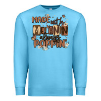 Ocean Blue made with melanin always poppin Premium Sweatshirt - MaliasSmallBusiness
