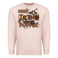 Pale Pink made with melanin always poppin Premium Sweatshirt - MaliasSmallBusiness