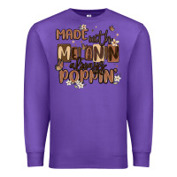 Purple made with melanin always poppin Premium Sweatshirt - MaliasSmallBusiness