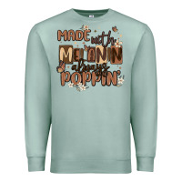 Seafoam made with melanin always poppin Premium Sweatshirt - MaliasSmallBusiness