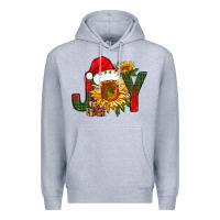 Heather Grey joy christmas with sunflower bbs Premium Hoodie - BundleAndBundleShop