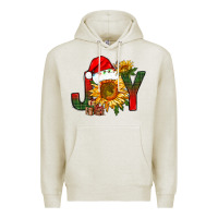 Oatmeal Heather joy christmas with sunflower bbs Premium Hoodie - BundleAndBundleShop